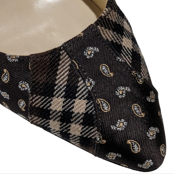 Bettye Muller Waldorf plaid heels 38.5 - Picture 4 of 9